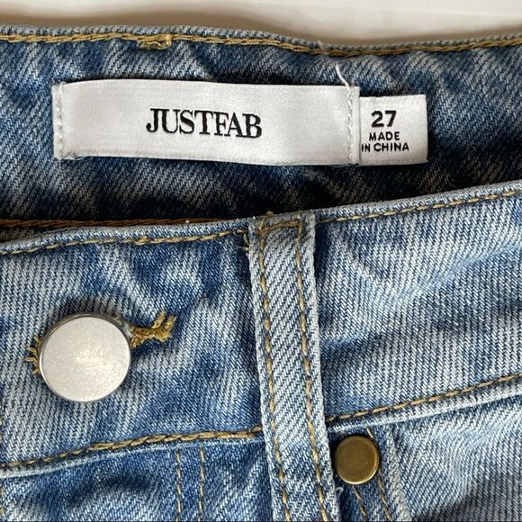 JUSTFAB Jeans Light Blue Wash Mom Boyfriend High Rise Jean Women's 27 - Picture 5 of 10